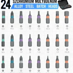 DIY Screwdriver 24 in 1 2025 New 24 in 1 Multi-bit Magnetic Screwdriver Set, Magnetic Screwdriver Set, Multi-purpose Ratchet Wrench Screwdriver S2 Magnetic Drill Bit, Removable T Ratchet Handle