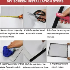 DIY Windows Fly Screen, Self-Adhesive for Windows, Adjustable Window Screen Mesh for Insects Bug Fly, Transparent Cat Mesh, Fly Screen, Mosquito Net