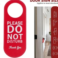 Do Not Disturb Sign Door Hanger Sign PU Leather Welcome Please Knock Sign Ideal for Offices Clinics Law Firms Hotels or during Therapy Massage Spa Counseling Sessions