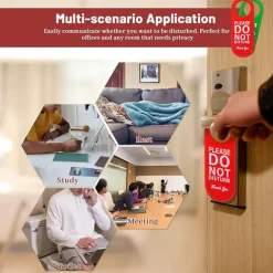 Do Not Disturb Sign Door Hanger Sign PU Leather Welcome Please Knock Sign Ideal for Offices Clinics Law Firms Hotels or during Therapy Massage Spa Counseling Sessions