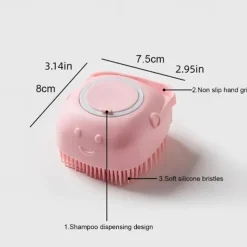 Dog Bath Brush, Softness Silicone Pet Brush For Dog & Cat, Dog Hair Massage Bath Brush With Shower Gel Dispenser