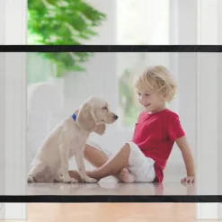 Dog Gates Indoor Pet Isolation Net Folding Safety Door Guard, Pet Isolation Net, Dog Barriers, Magic Gate for Dogs, Safety Fence for Hall Doorway, Pet Isolation Net Indoor Outdoor