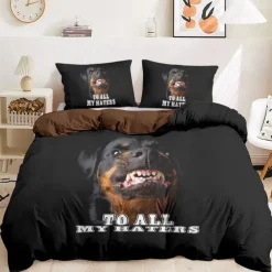 Dog Graphic Prints Duvet Cover Set 100% Cotton Soft and Comfortable Bedding Set with Fun Dog Print Cozy and Stylish Perfect for Dog Lovers Bedroom Decor Easy Care and Machine Washable