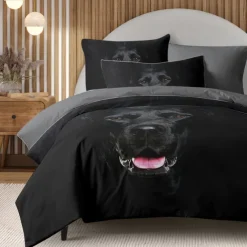 Dog Graphic Prints Duvet Cover Set 100% Cotton Soft and Comfortable Bedding Set with Fun Dog Print Cozy and Stylish Perfect for Dog Lovers Bedroom Decor Easy Care and Machine Washable