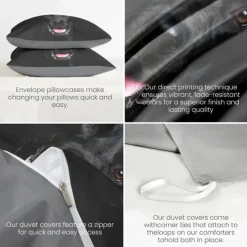 Dog Graphic Prints Duvet Cover Set 100% Cotton Soft and Comfortable Bedding Set with Fun Dog Print Cozy and Stylish Perfect for Dog Lovers Bedroom Decor Easy Care and Machine Washable