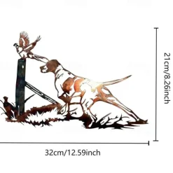 Dog Metal Wall Decor Metal Wall Art Bird Ornament Home Bedroom Living Room Window Decoration 32.5x21.5cm