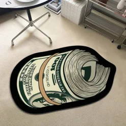 Dollar Bill Rug Art Money Creative Carpet Cozy Soft Bedroom Carpets Bedside Rugs Living Room Decoration Rug Non-Slip Absorbent Floor Mats