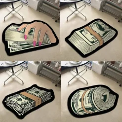 Dollar Bill Rug Art Money Creative Carpet Cozy Soft Bedroom Carpets Bedside Rugs Living Room Decoration Rug Non-Slip Absorbent Floor Mats