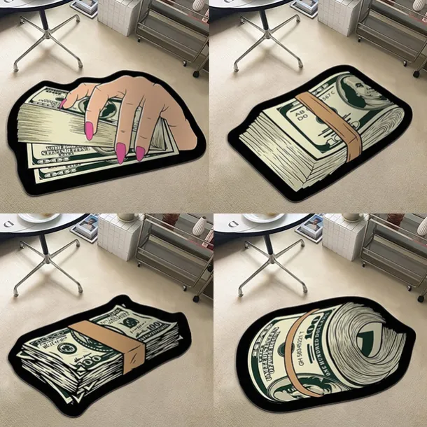 Dollar Bill Rug Art Money Creative Carpet Cozy Soft Bedroom Carpets Bedside Rugs Living Room Decoration Rug Non-Slip Absorbent Floor Mats