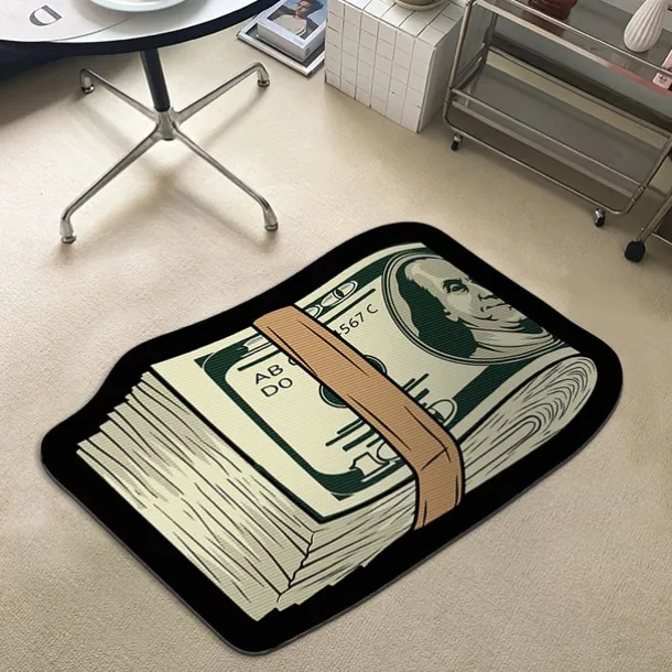 Dollar Bill Rug Art Money Creative Carpet Cozy Soft Bedroom Carpets Bedside Rugs Living Room Decoration Rug Non-Slip Absorbent Floor Mats