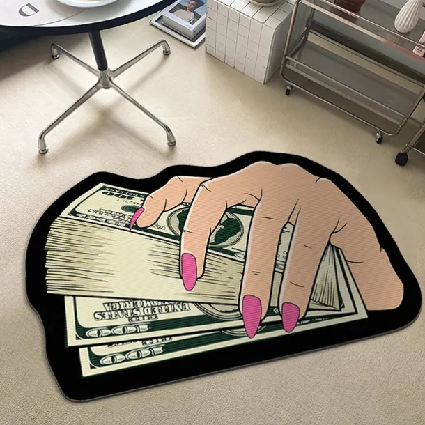 Dollar Bill Rug Art Money Creative Carpet Cozy Soft Bedroom Carpets Bedside Rugs Living Room Decoration Rug Non-Slip Absorbent Floor Mats