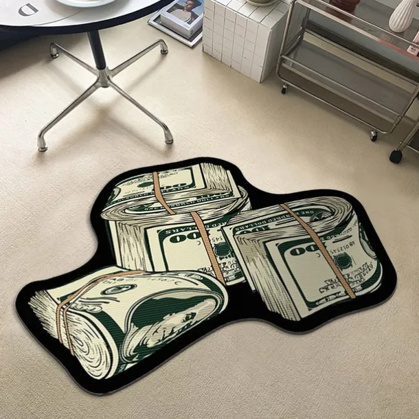 Dollar Bill Rug Art Money Creative Carpet Cozy Soft Bedroom Carpets Bedside Rugs Living Room Decoration Rug Non-Slip Absorbent Floor Mats