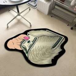 Dollar Bill Rug Art Money Creative Carpet Cozy Soft Bedroom Carpets Bedside Rugs Living Room Decoration Rug Non-Slip Absorbent Floor Mats