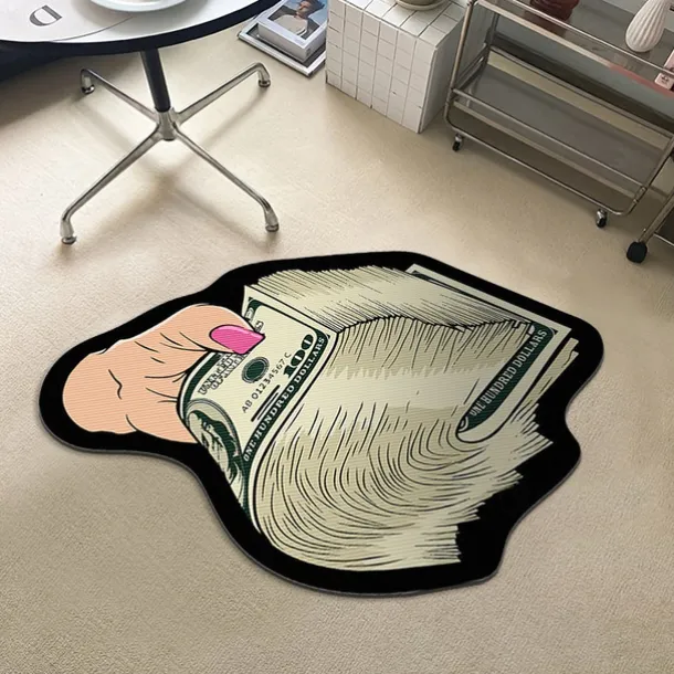 Dollar Bill Rug Art Money Creative Carpet Cozy Soft Bedroom Carpets Bedside Rugs Living Room Decoration Rug Non-Slip Absorbent Floor Mats