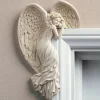 Door Frame Angel Decor Statues Ornaments with Heart-Shaped Wings Sculpture Angel in Your Corner Resin Wall Sculpture Crafts for Home Living Room Bedroom Decoration