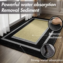 Door Mat Absorbent Inside Door Mat Front Doormats Low Profile Non Slip Entrance Mats for Entryway Kitchen Laundry Room Indoor Outdoor