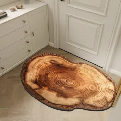 Door Mat Floor Mat Non Slip Ring of Tree 3D Trunk Wooden Log Print Area Rug Bath Mat Waterasorb for Indoor Outdoor Patio Bedroom Kitchen Office