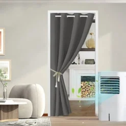 Doorway Curtain Blackout Closet Curtains Thermal Insulated Privacy Grommet Door Curtains for Room Divider, Hallway, Window