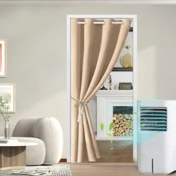 Doorway Curtain Blackout Closet Curtains Thermal Insulated Privacy Grommet Door Curtains for Room Divider, Hallway, Window