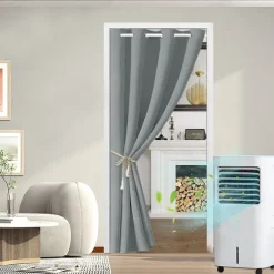Doorway Curtain Blackout Closet Curtains Thermal Insulated Privacy Grommet Door Curtains for Room Divider, Hallway, Window