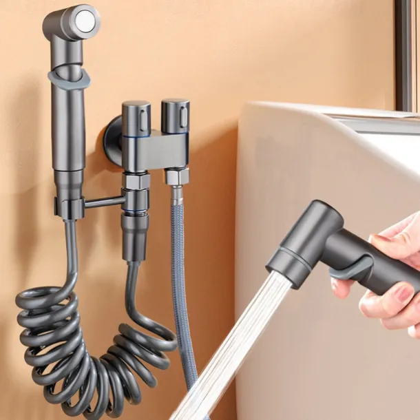 Double Control Mini Shower, Handheld Toilet Bidet Sprayer, Bathroom Toilet Bidet Sprayer Kit