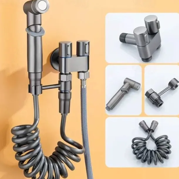 Double Control Mini Shower, Handheld Toilet Bidet Sprayer, Bathroom Toilet Bidet Sprayer Kit