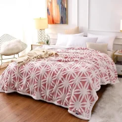 Double cotton fleece jacquard blanket lamb fleece composite blanket single dormitory students