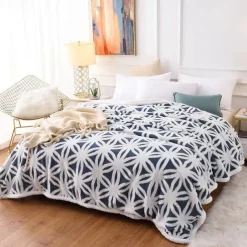 Double cotton fleece jacquard blanket lamb fleece composite blanket single dormitory students