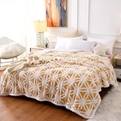 Double cotton fleece jacquard blanket lamb fleece composite blanket single dormitory students