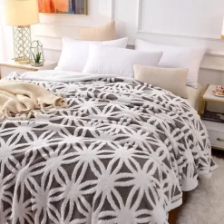 Double cotton fleece jacquard blanket lamb fleece composite blanket single dormitory students