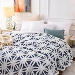 Double cotton fleece jacquard blanket lamb fleece composite blanket single dormitory students