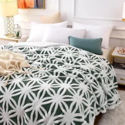 Double cotton fleece jacquard blanket lamb fleece composite blanket single dormitory students