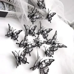 Double Layer Skull Rose Halloween 3d Three-dimensional Butterfly Home Decoration Stickers