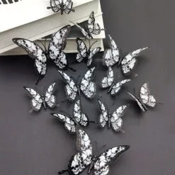 Double Layer Skull Rose Halloween 3d Three-dimensional Butterfly Home Decoration Stickers
