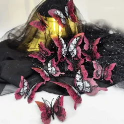 Double Layer Skull Rose Halloween 3d Three-dimensional Butterfly Home Decoration Stickers