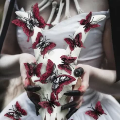 Double Layer Skull Rose Halloween 3d Three-dimensional Butterfly Home Decoration Stickers