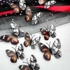 Double Layer Skull Rose Halloween 3d Three-dimensional Butterfly Home Decoration Stickers