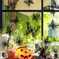 Double Layer Skull Rose Halloween 3d Three-dimensional Butterfly Home Decoration Stickers