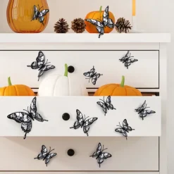 Double Layer Skull Rose Halloween 3d Three-dimensional Butterfly Home Decoration Stickers