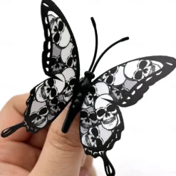 Double Layer Skull Rose Halloween 3d Three-dimensional Butterfly Home Decoration Stickers