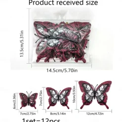 Double Layer Skull Rose Halloween 3d Three-dimensional Butterfly Home Decoration Stickers