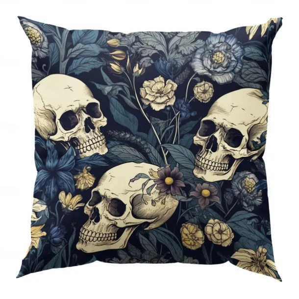 Double Side Pillow Cover 1PC Skeleton Flower Soft Decorative Square Cushion Case Pillowcase for Bedroom Livingroom Sofa Couch Chair Decorations