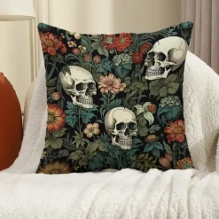 Double Side Pillow Cover 1PC Skeleton Flower Soft Decorative Square Cushion Case Pillowcase for Bedroom Livingroom Sofa Couch Chair Decorations