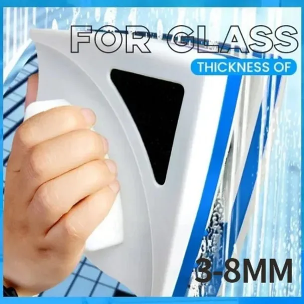 Double Side Window Cleaner Magnetic Window Glass Wiper Cleaning Tool for High-Rise Household Cleaning Cleaning Windows Thickness 3-8mm Window Cleaner Double Side Glass Wiper Adjustable Magnetic
