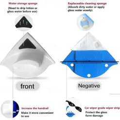 Double Side Window Cleaner Magnetic Window Glass Wiper Cleaning Tool for High-Rise Household Cleaning Cleaning Windows Thickness 3-8mm Window Cleaner Double Side Glass Wiper Adjustable Magnetic