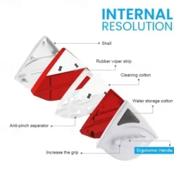 Double Side Window Cleaner Magnetic Window Glass Wiper Cleaning Tool for High-Rise Household Cleaning Cleaning Windows Thickness 3-8mm Window Cleaner Double Side Glass Wiper Adjustable Magnetic