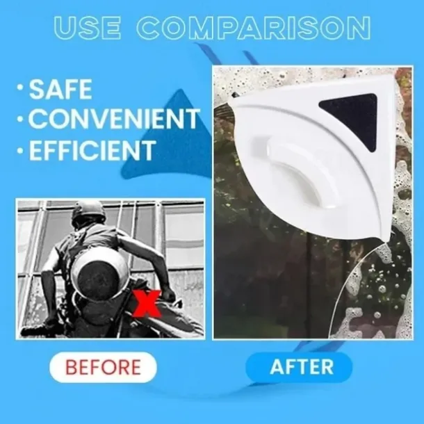 Double Side Window Cleaner Magnetic Window Glass Wiper Cleaning Tool for High-Rise Household Cleaning Cleaning Windows Thickness 3-8mm Window Cleaner Double Side Glass Wiper Adjustable Magnetic