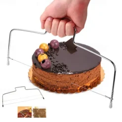 Double Wire Cake Cutter Slicer Adjustable 2 Line Stainless Steel DIY Butter Bread Divider Pastry Knife Kitchen Baking Tools