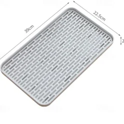 Double-Layer Plastic Dish Rack with Drainage Tray for Tableware, Fruit, and Bowl Storage