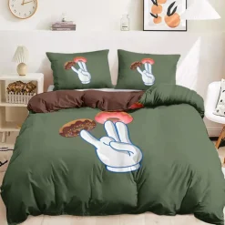 Doughnut Print Duvet Cover Set 100% Cotton Soft Comfortable Bedding Set with Fun Doughnut Design Cozy and Stylish Perfect for Bedroom Decor Easy to Care for Machine Washable